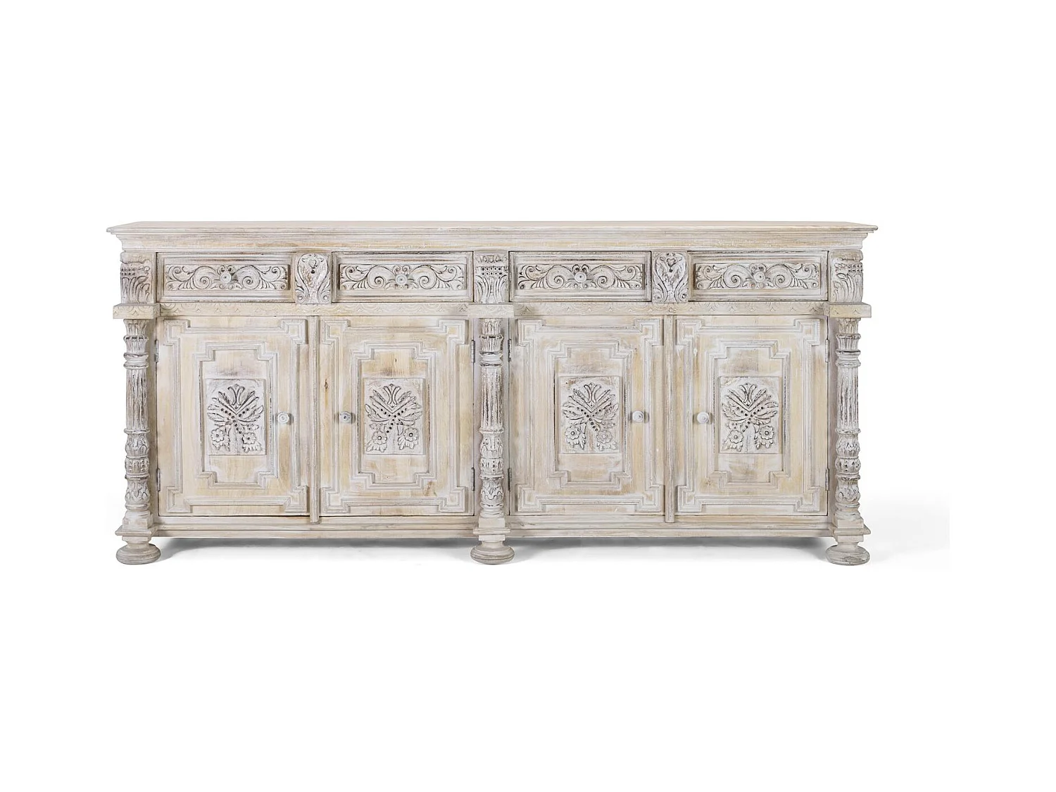 Buffet avec 3 tiroirs et 3 portes en bois de manguier