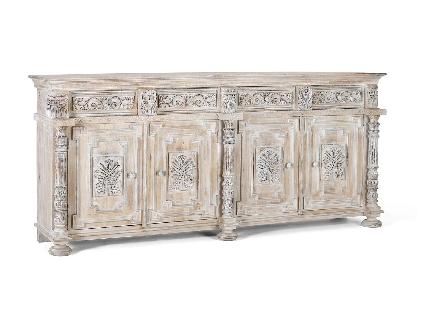 Buffet avec 3 tiroirs et 3 portes en bois de manguier