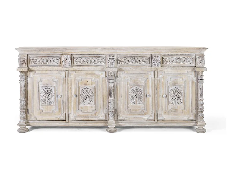 Buffet avec 3 tiroirs et 3 portes en bois de manguier