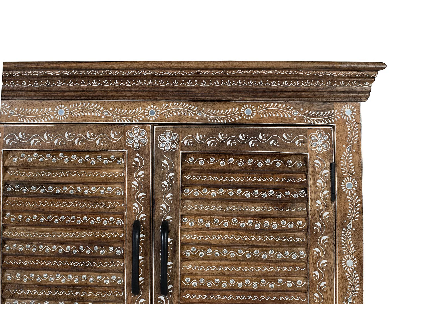 Buffet en bois de manguier, style rustique moderne - 78 x 152 x 36