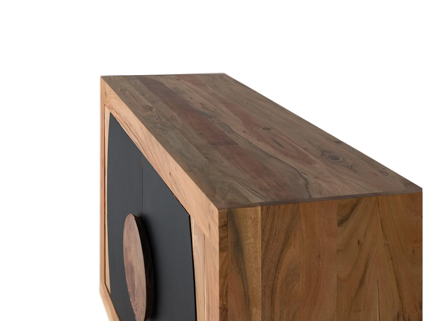Buffet en bois d'acacia, style rustique contemporain - 75 x 110 x 40