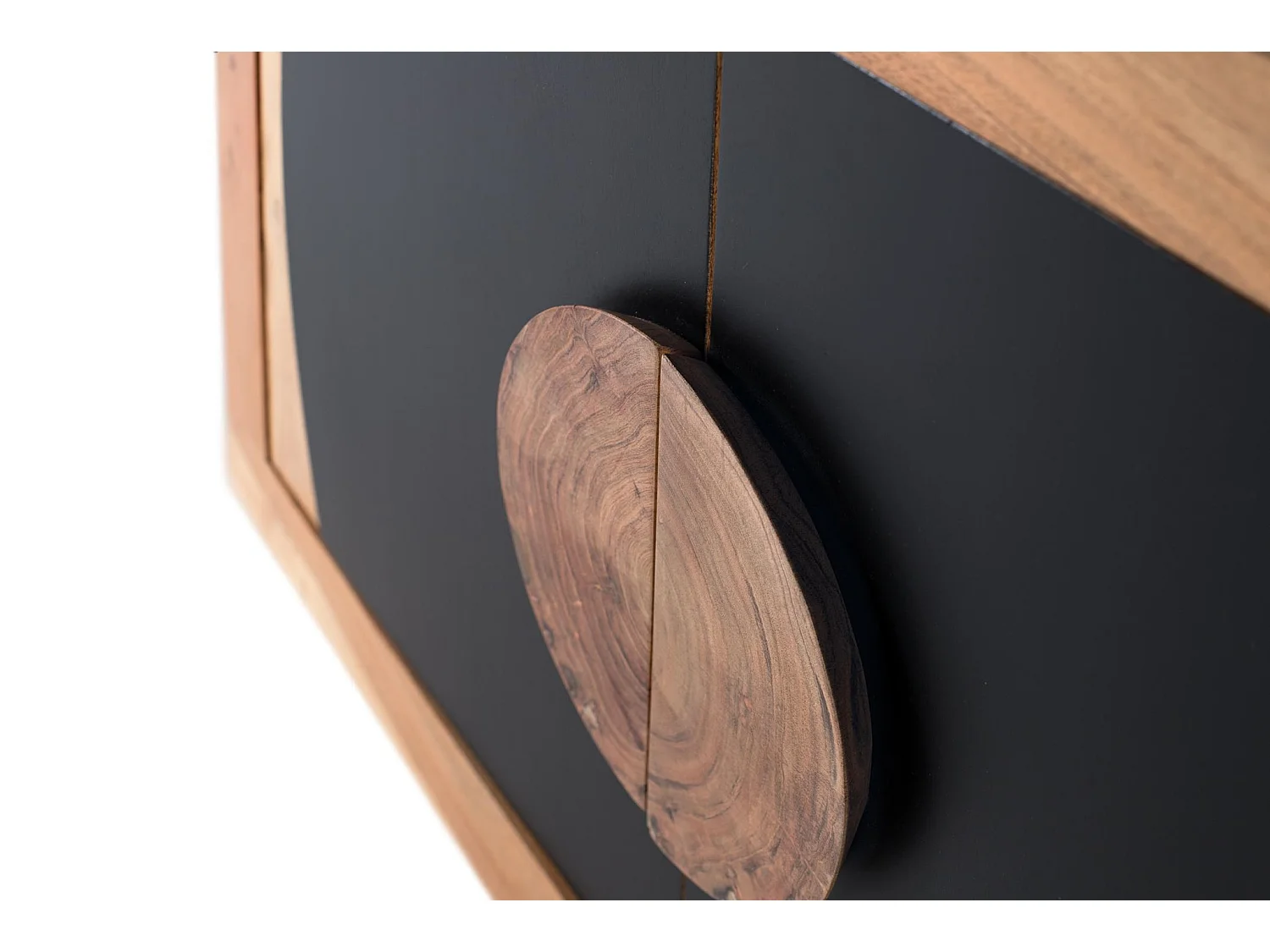 Buffet en bois d'acacia, style rustique contemporain - 75 x 110 x 40