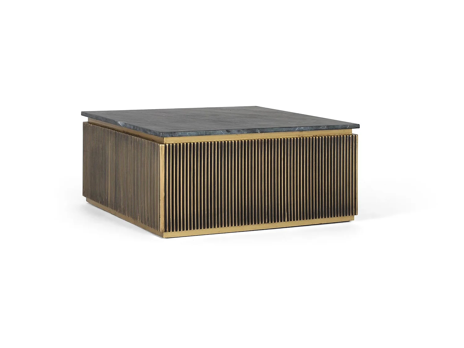 Tables basses en marbre 90 cm, style classique moderne - 41 x 90 x 90 cm