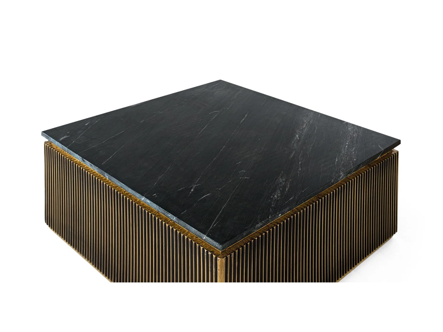Tables basses en marbre 90 cm, style classique moderne - 41 x 90 x 90 cm