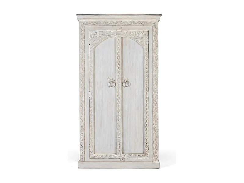 Armario de 2 puertas hecho a mano en madera de mango 182x101x40