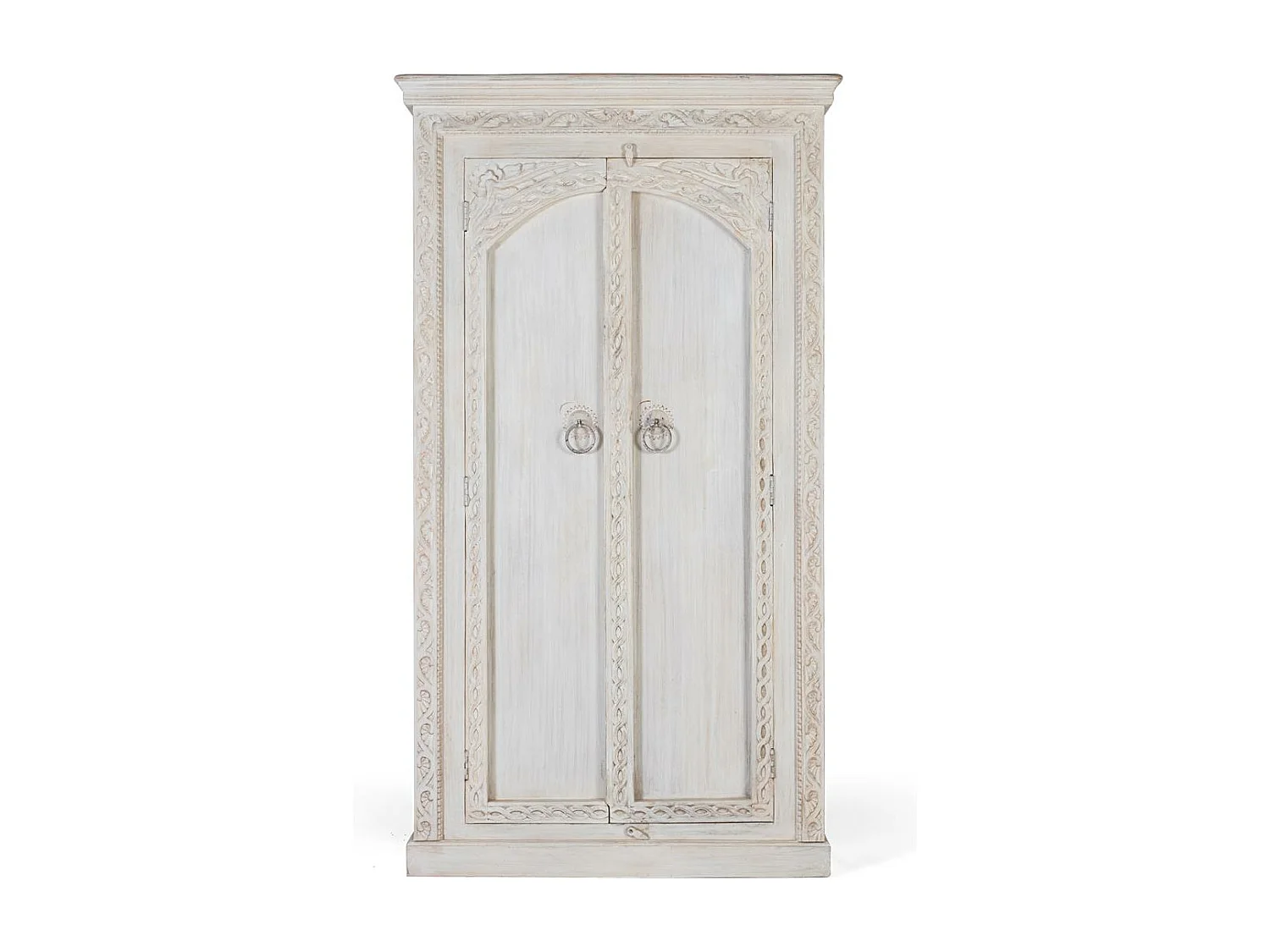 Armoire à 2 portes fabriquée à la main en bois de manguier