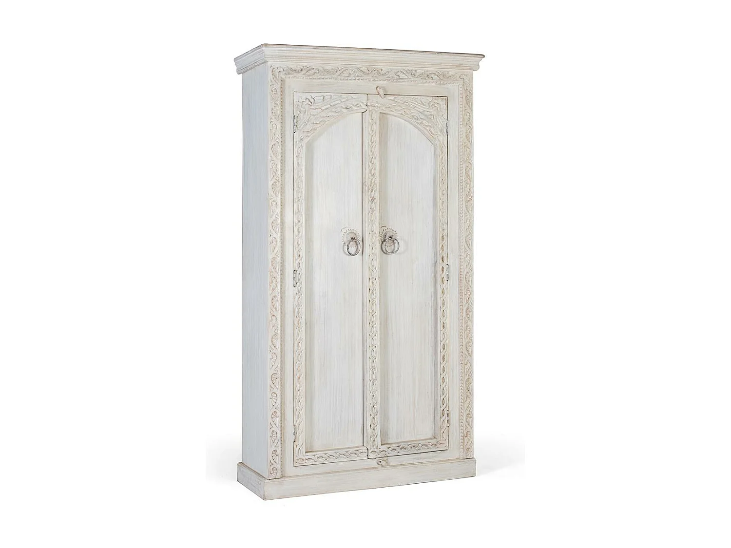 Armoire à 2 portes fabriquée à la main en bois de manguier