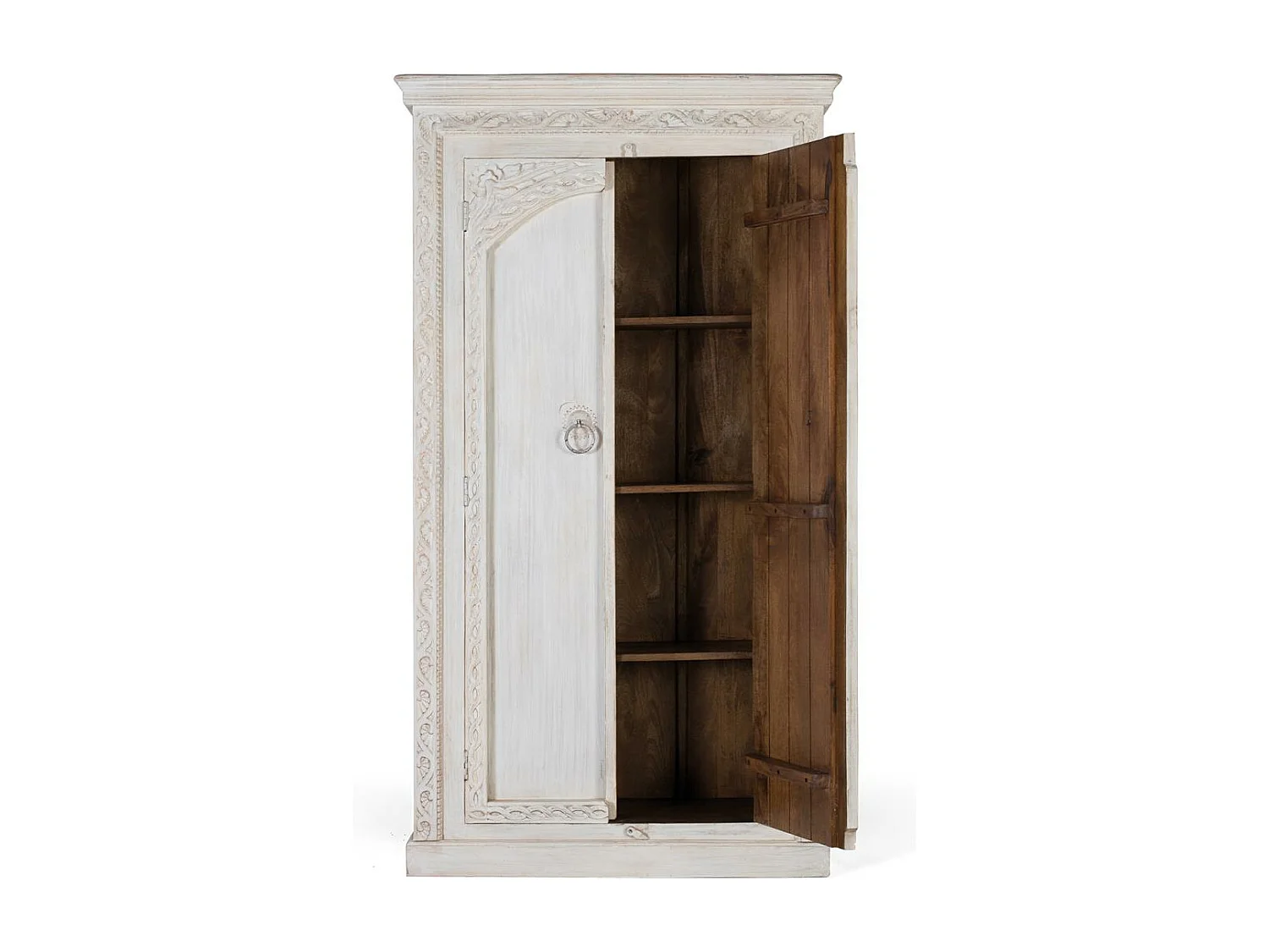Armoire à 2 portes fabriquée à la main en bois de manguier