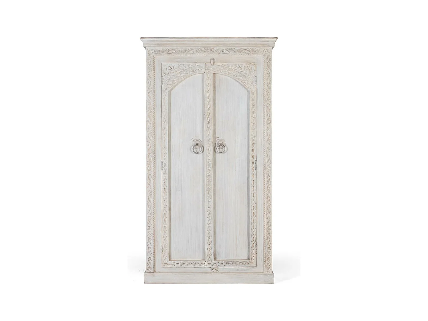 Armoire à 2 portes fabriquée à la main en bois de manguier