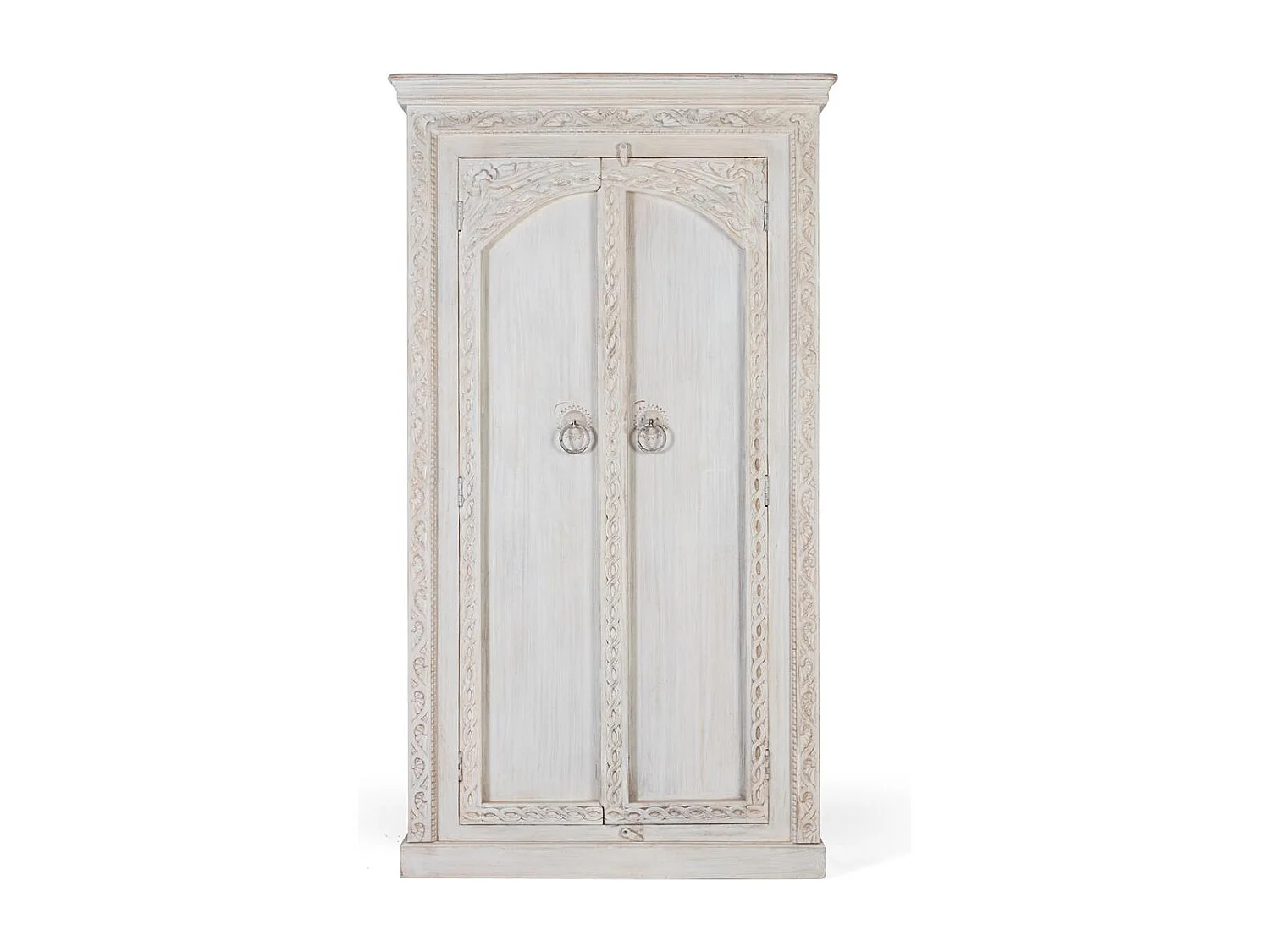 Armoire à 2 portes fabriquée à la main en bois de manguier