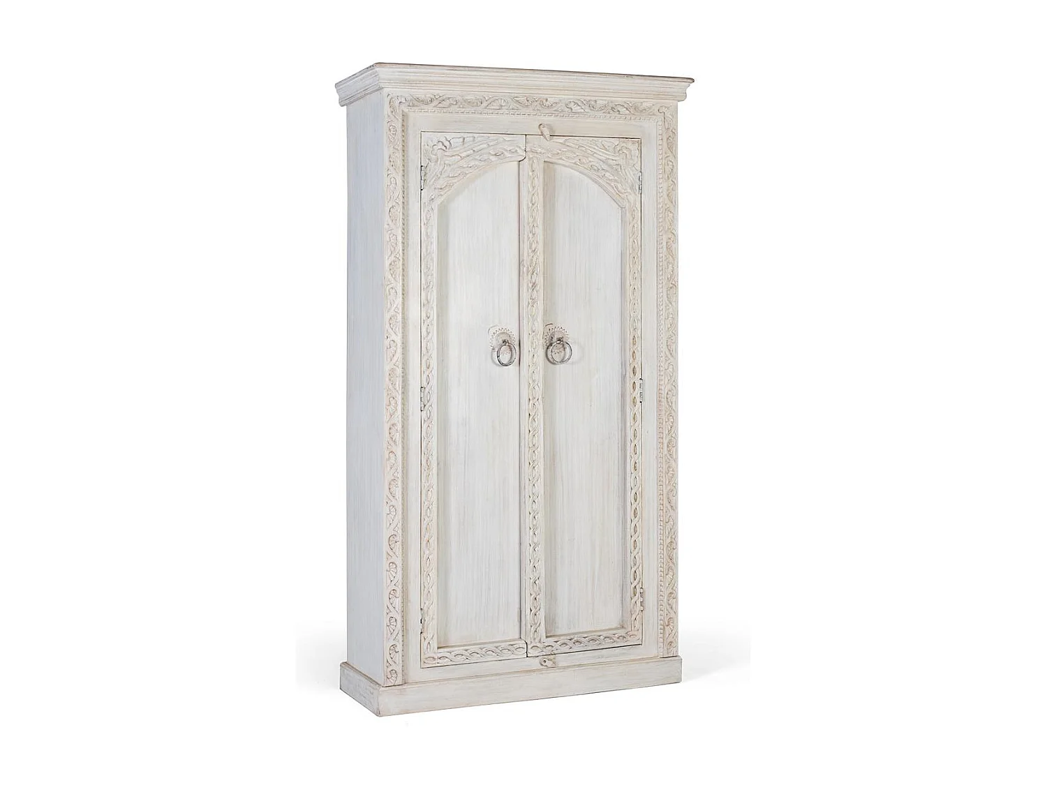 Armoire à 2 portes fabriquée à la main en bois de manguier