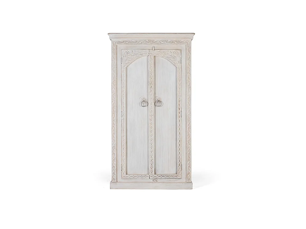 Armoire en bois de manguier 100 cm, style méditerranéen moderne - 182 x 101 x 40 cm