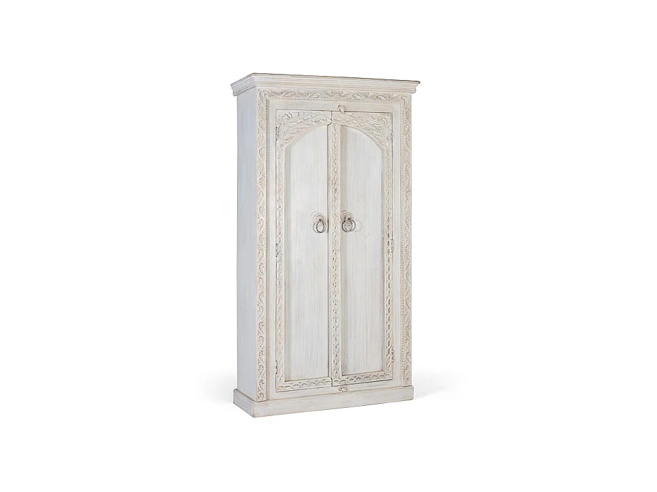 Armoire en bois de manguier 100 cm, style méditerranéen moderne - 182 x 101 x 40 cm