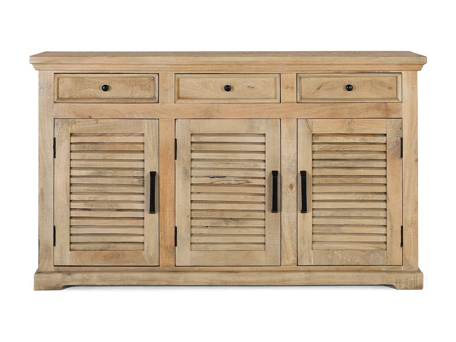 Robustes Sideboard aus massivem Mangoholz mit authentischer Schönheit