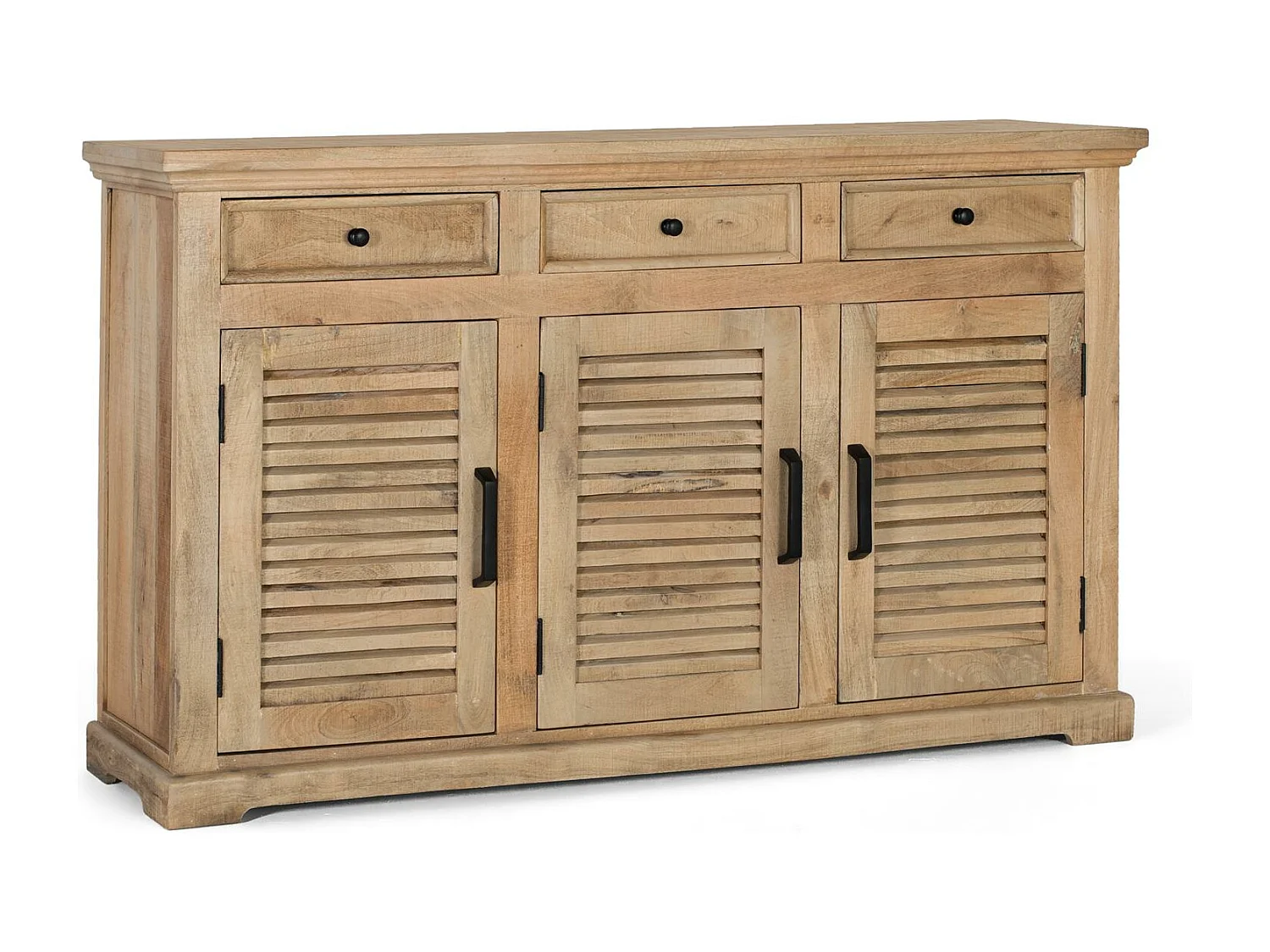 Robustes Sideboard aus massivem Mangoholz mit authentischer Schönheit