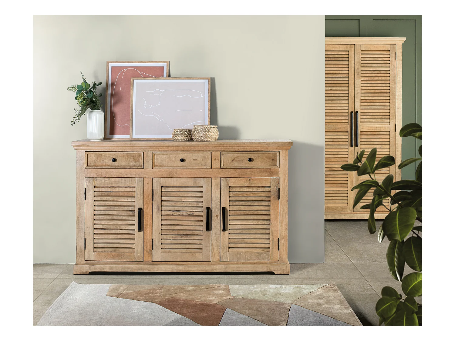 Buffet robuste manguier massif beauté authentique