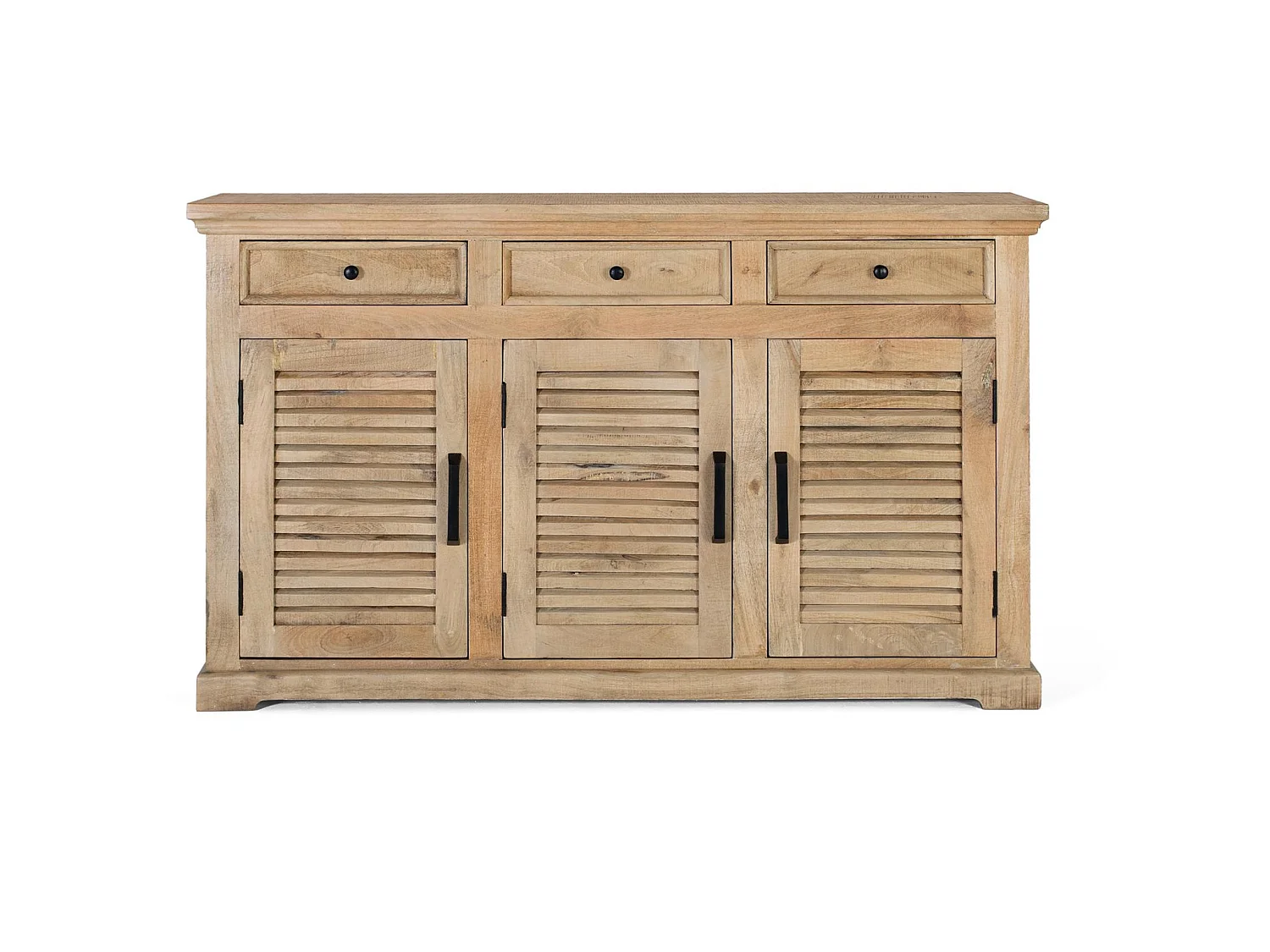 Buffet en bois de manguier, style rustique contemporain - 90 x 150 x 40