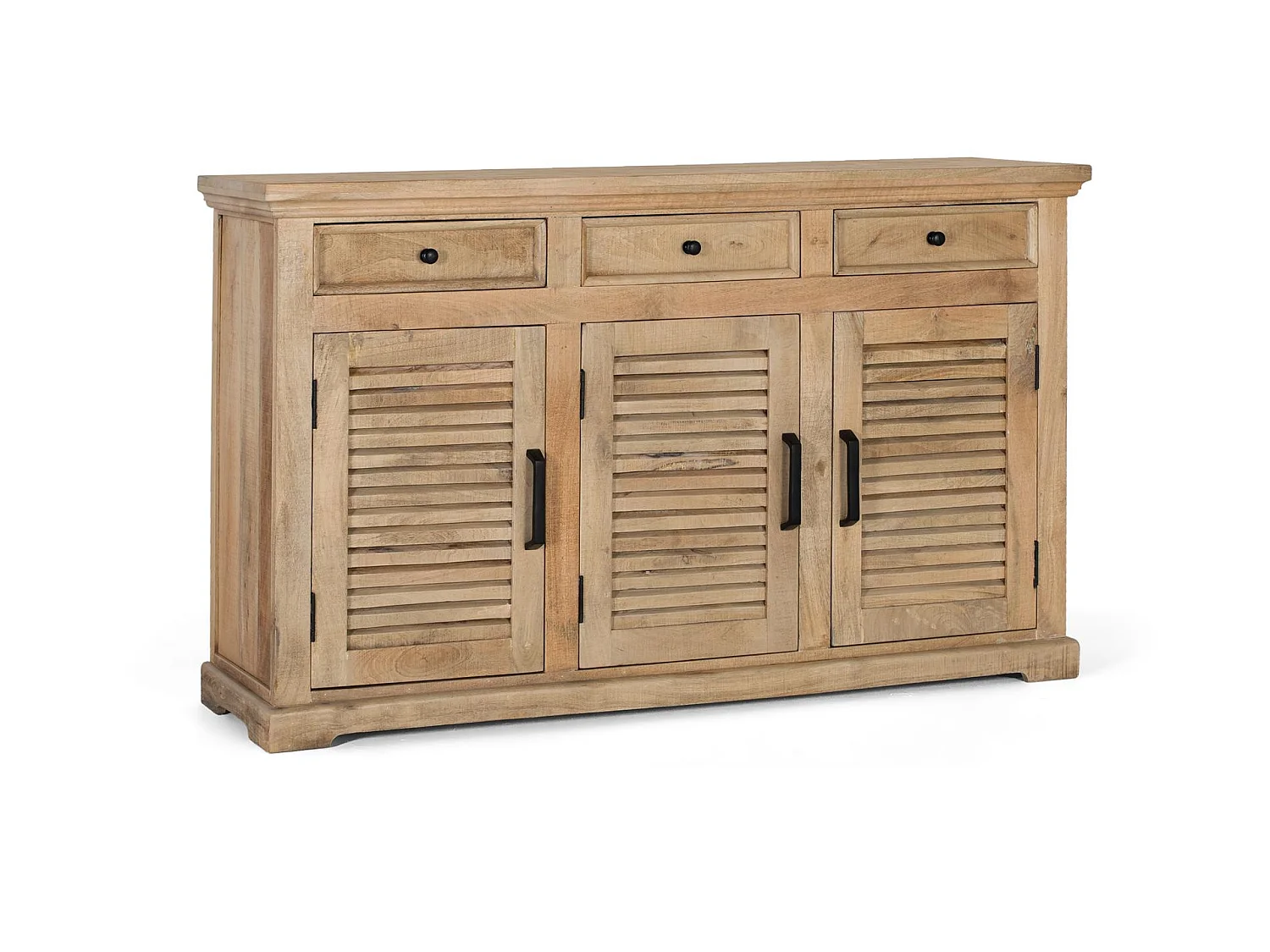 Buffet en bois de manguier, style rustique contemporain - 90 x 150 x 40