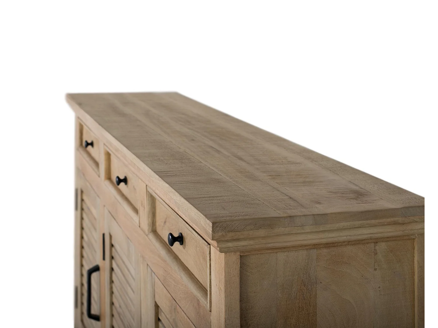 Buffet en bois de manguier, style rustique contemporain - 90 x 150 x 40
