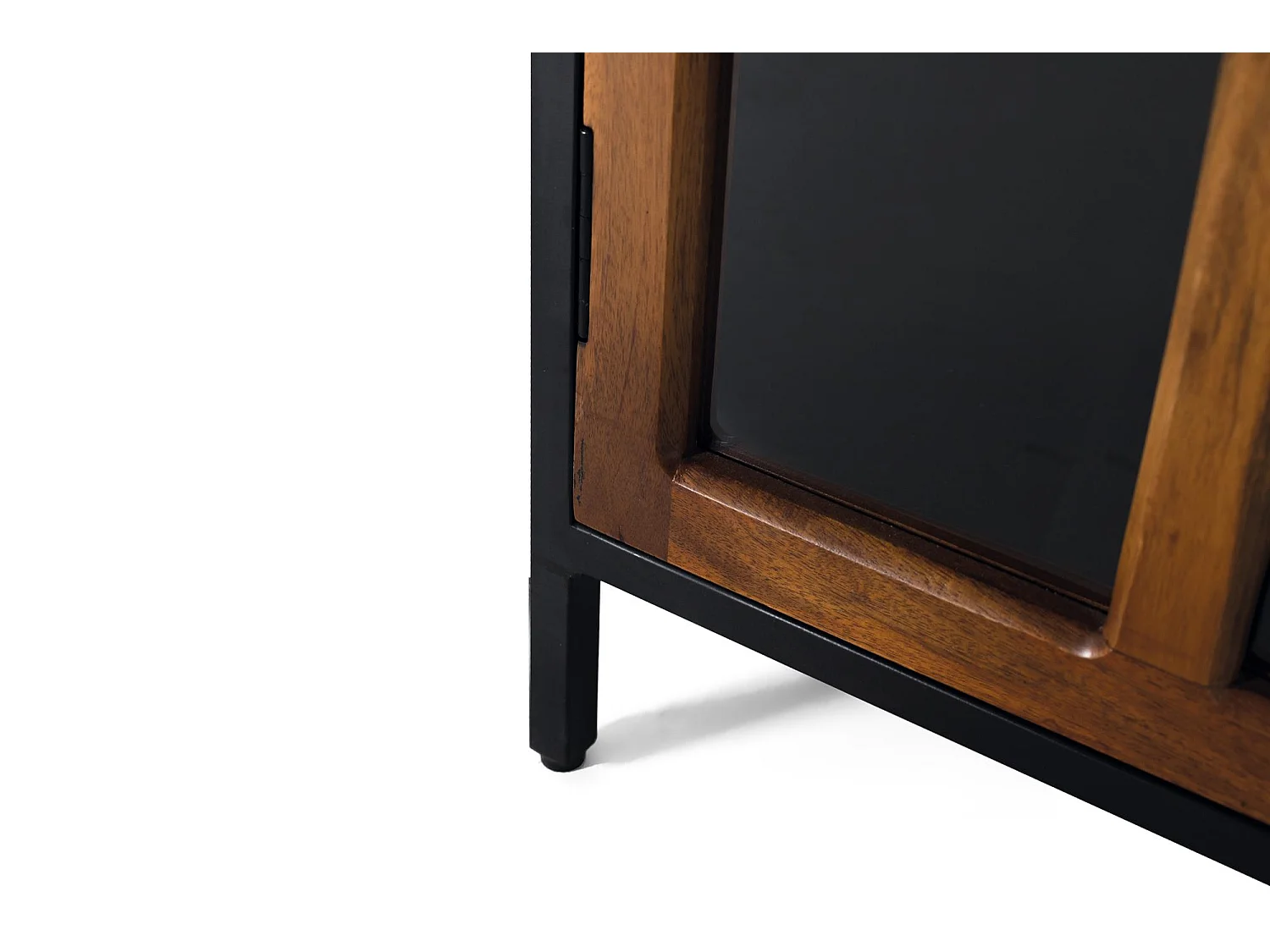 2-drzwiowa gablota z drewna mango i metalową ramą