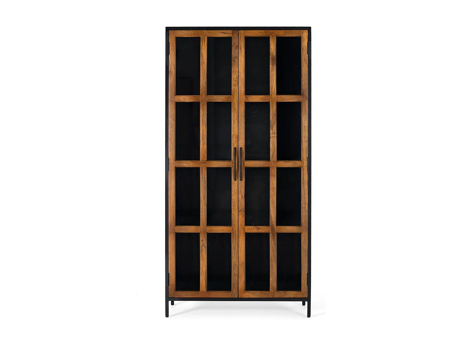 Vitrine 2 portes en manguier et structure métallique