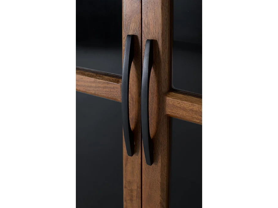 Vitrine 2 portes en manguier et structure métallique