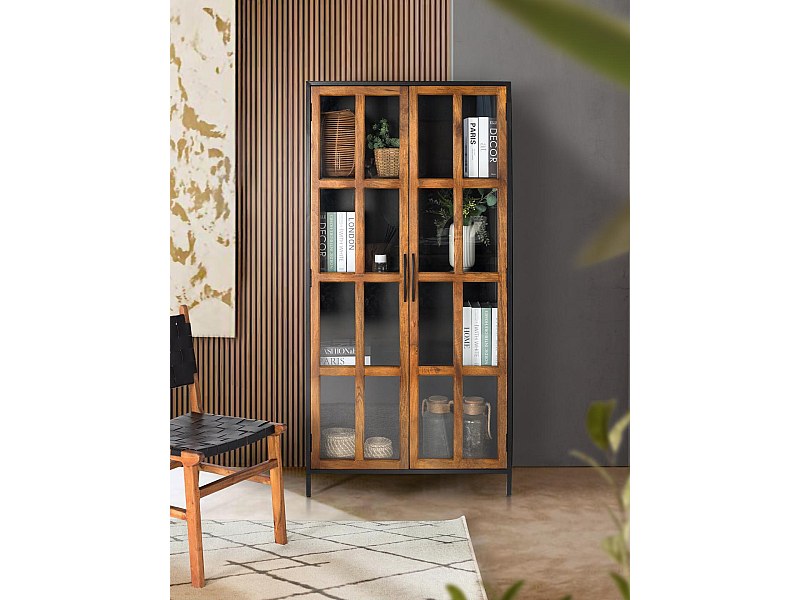 Metallvitrine 90 cm, Industriestil
