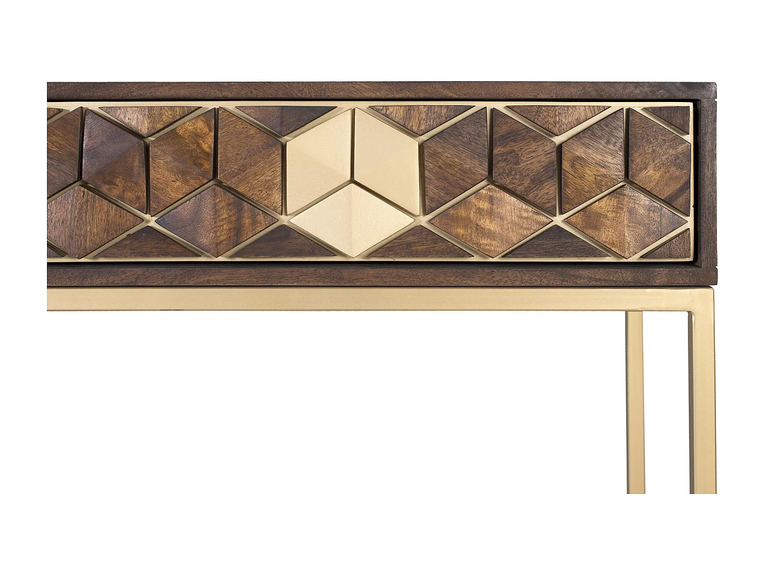 Console manguier noyer et doré élégance unique
