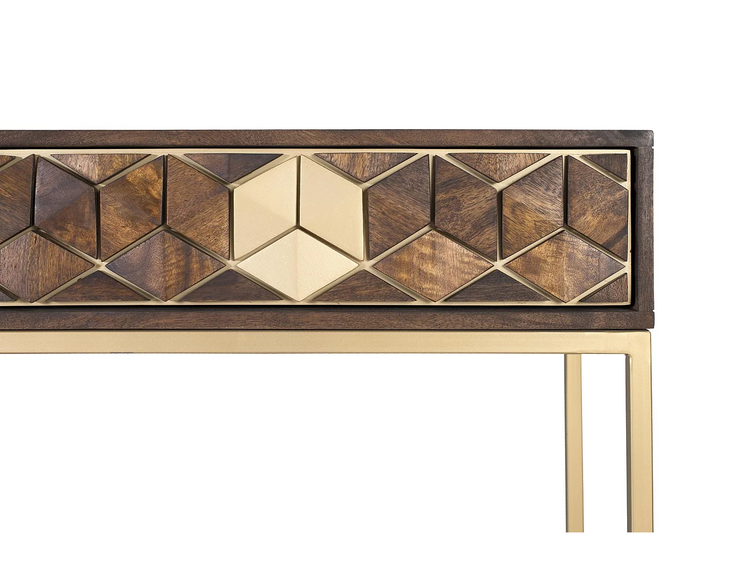 Console en bois de manguier 122 cm, style rustique moderne - 76 x 122 x 40