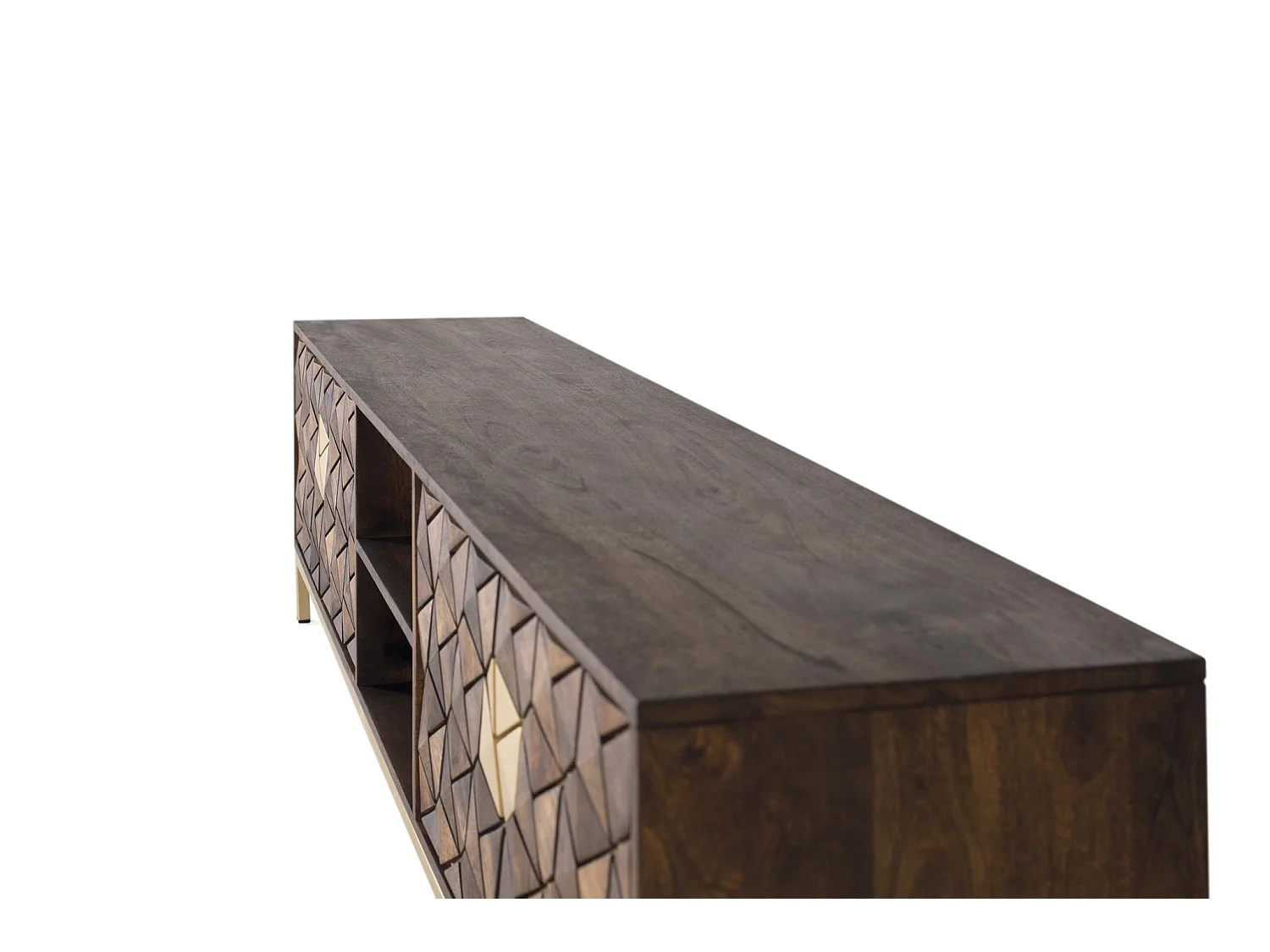 Tv-meubel van mangohout, 190 cm, rustieke moderne stijl - 50x190x40