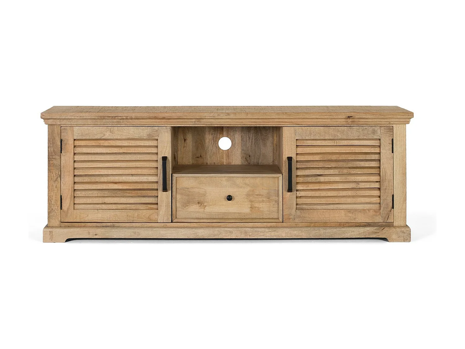 Meuble tv 2 portes et 1 tiroir bois massif de manguier