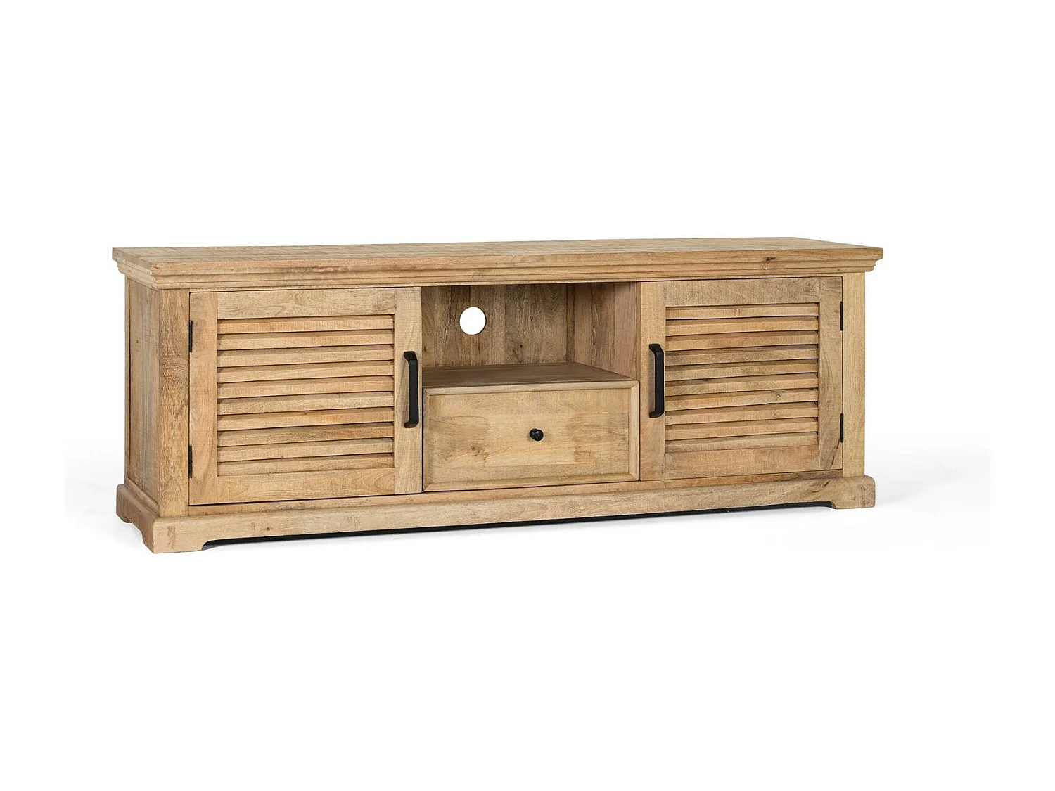 Meuble tv 2 portes et 1 tiroir bois massif de manguier