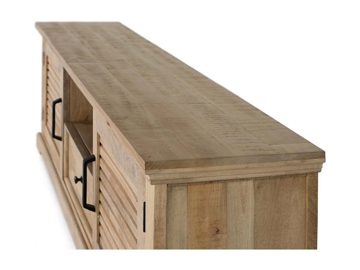 Meuble tv 2 portes et 1 tiroir bois massif de manguier