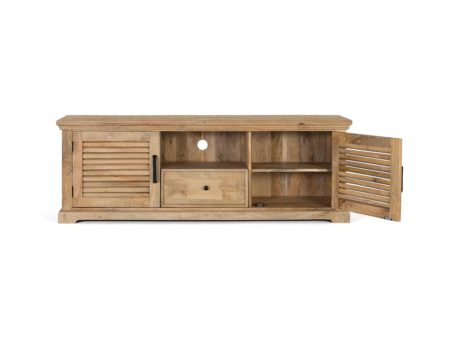 Mueble TV de Madera de Mango 170 Cm Estilo Rústico Contemporáneo-60x170x40