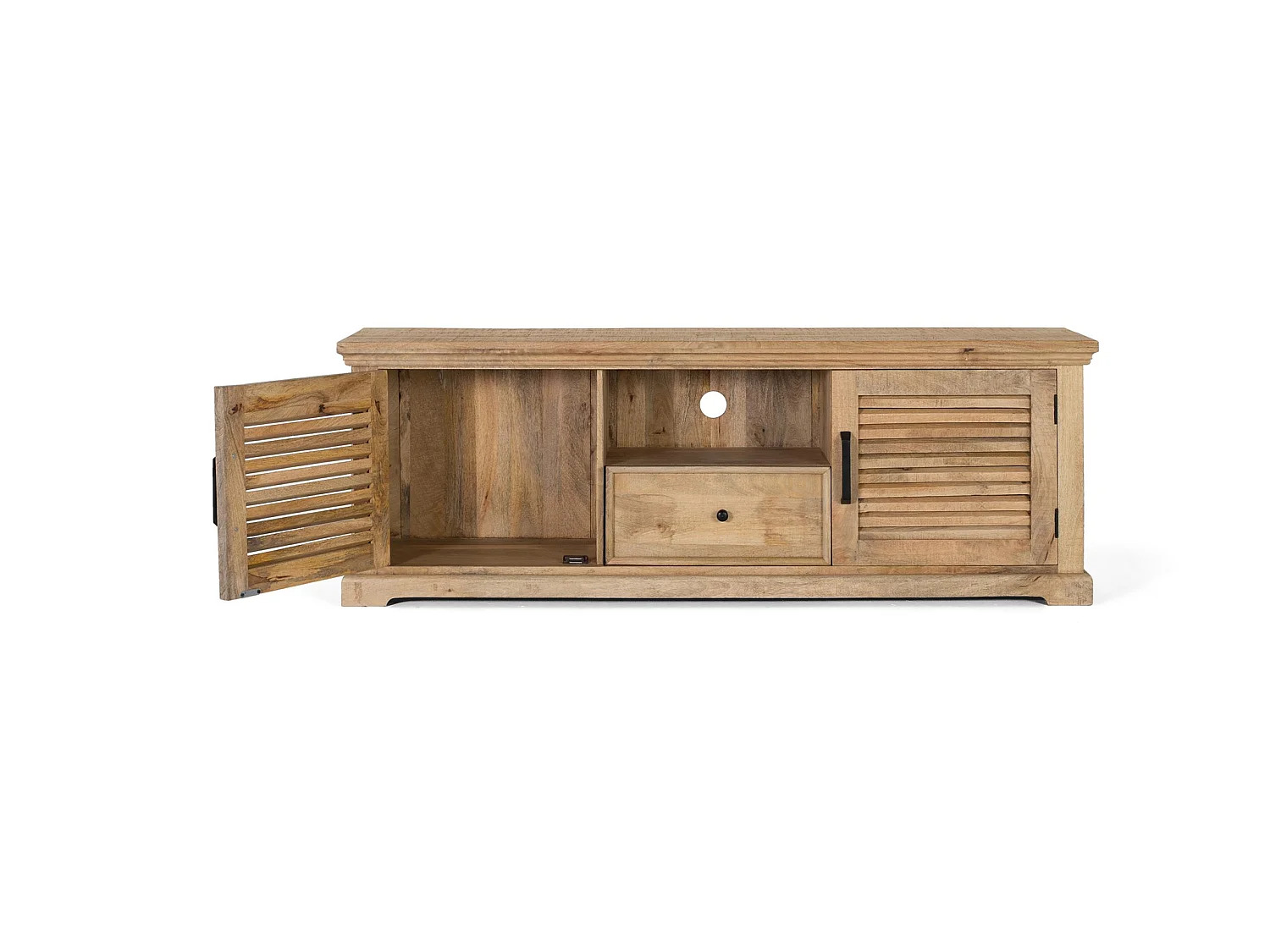 Mueble TV de Madera de Mango 170 Cm Estilo Rústico Contemporáneo-60x170x40