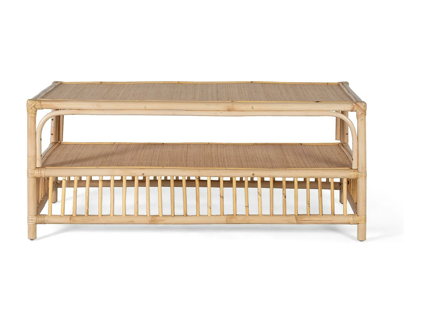 Stolik kawowy z naturalnego rattanu