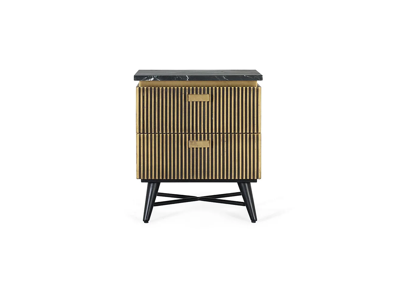 Nachtkastjes van mangohout, 50 cm, klassieke moderne stijl - 59x50x40