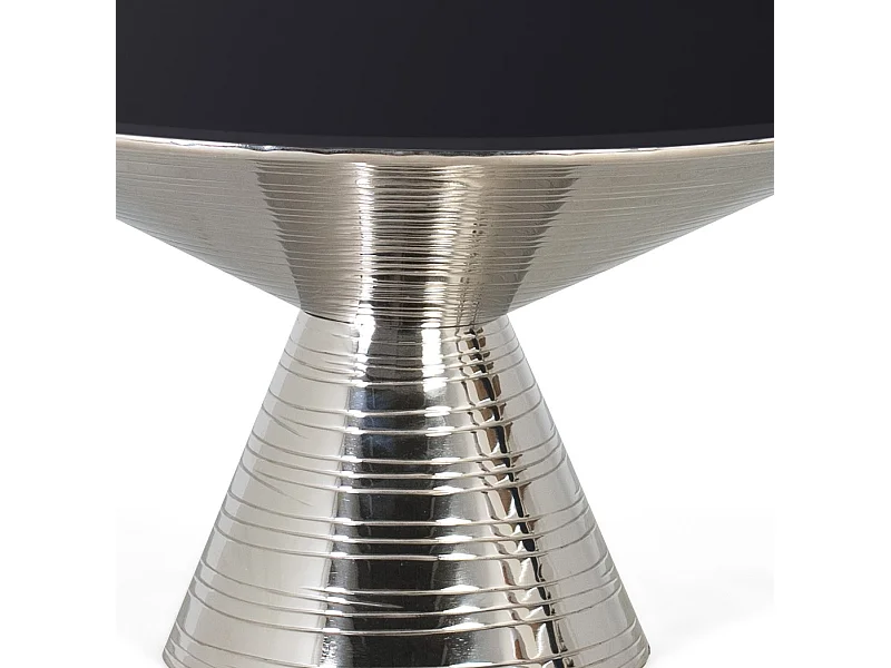 Table basse verre trempé et base métallique 40x76 cm