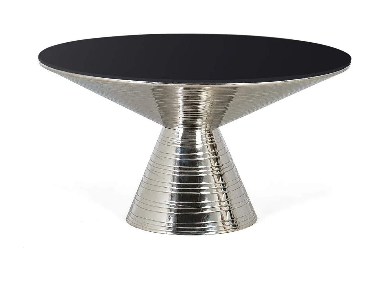 Stolik kawowy ze szkła hartowanego z metalową podstawą 40x76 cm