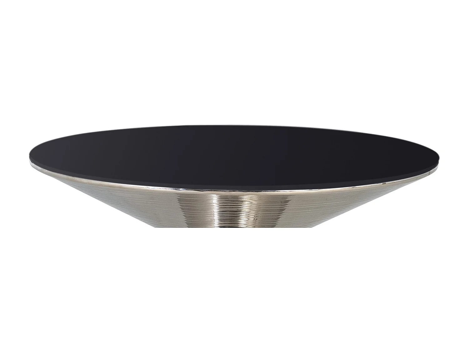 Table basse verre trempé et base métallique 40x76 cm