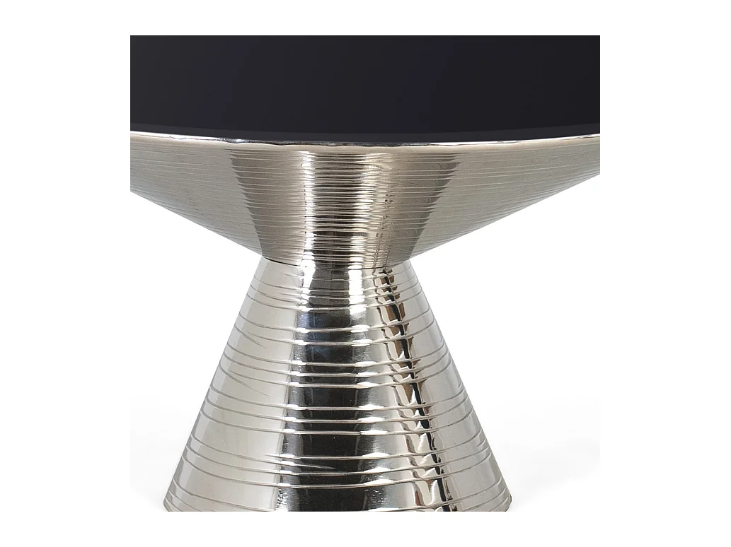 Table basse verre trempé et base métallique 40x76 cm