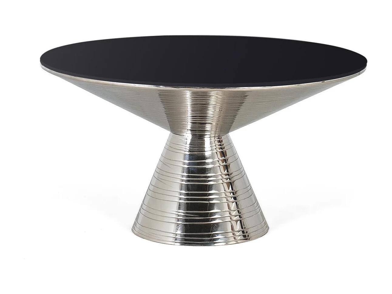 Table basse verre trempé et base métallique 40x76 cm