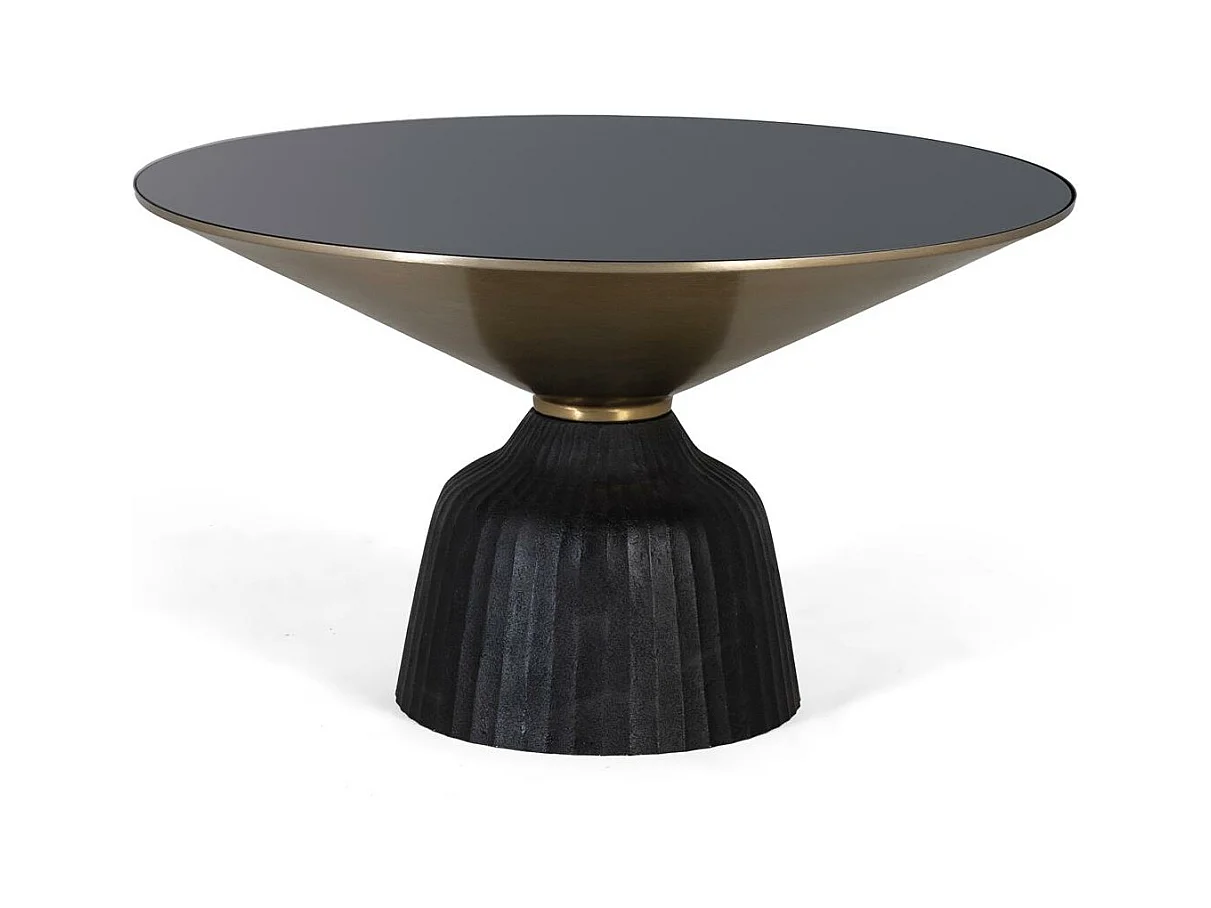 Table basse plateau verre trempé structure aluminium