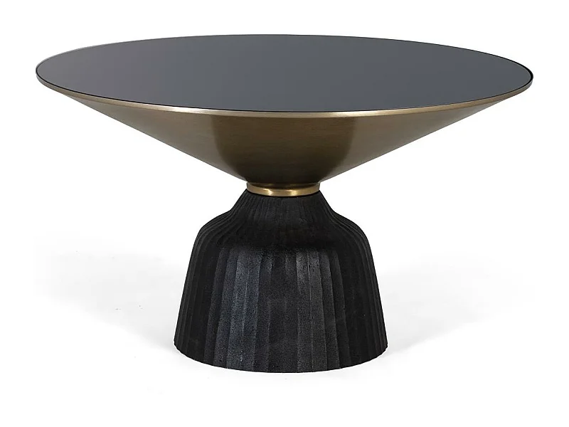 Table basse plateau verre trempé structure aluminium