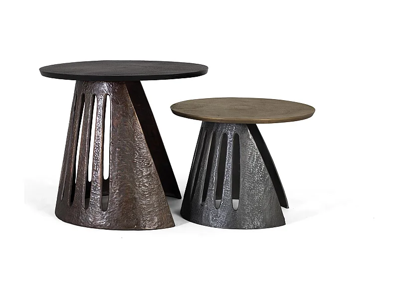 Zestaw 2 stolików aluminiowych