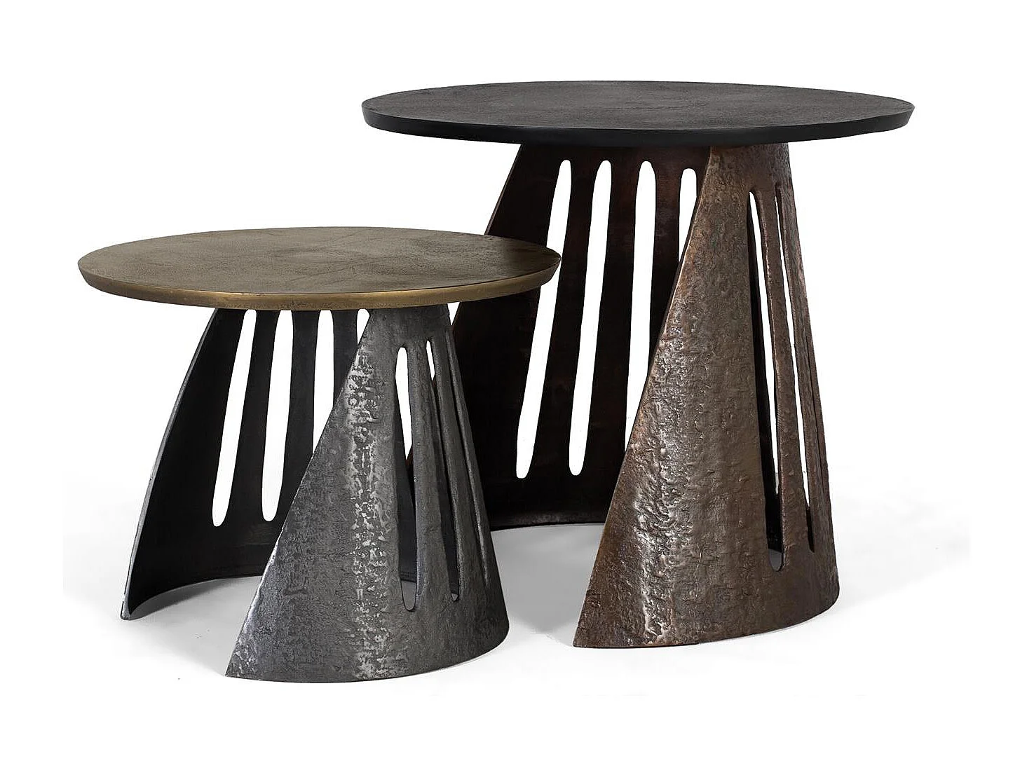 Mesa de centro de aluminio dorado 60x55x55