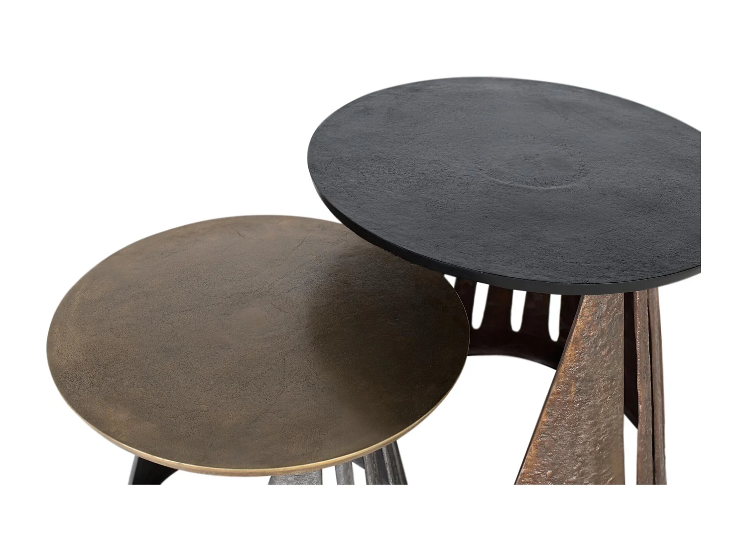 Mesa de centro de aluminio dorado 60x55x55