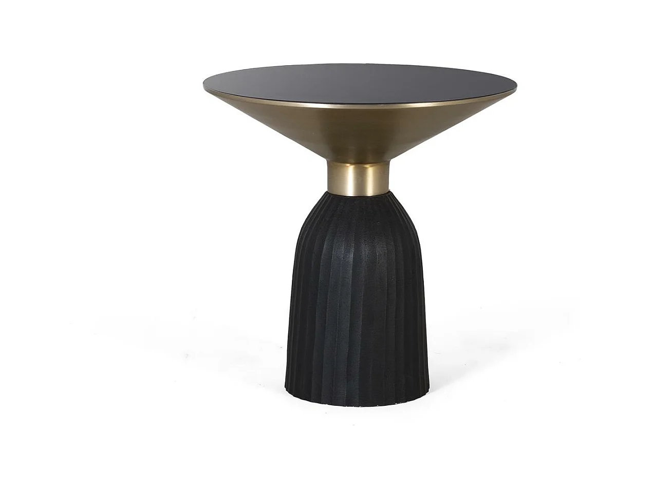 Table basse plateau verre trempé structure métal style moderne