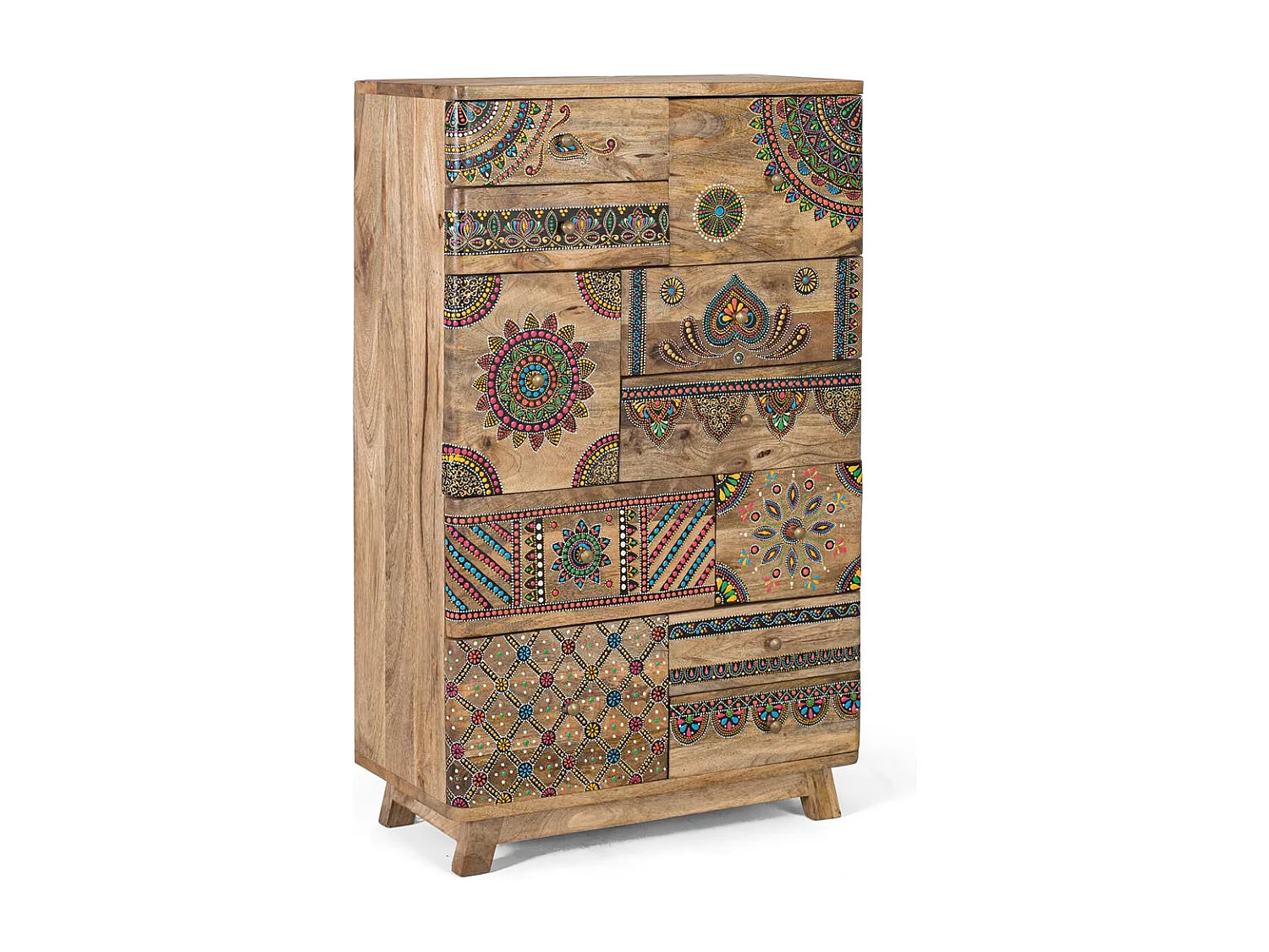 Commode en bois manguier peint à la main