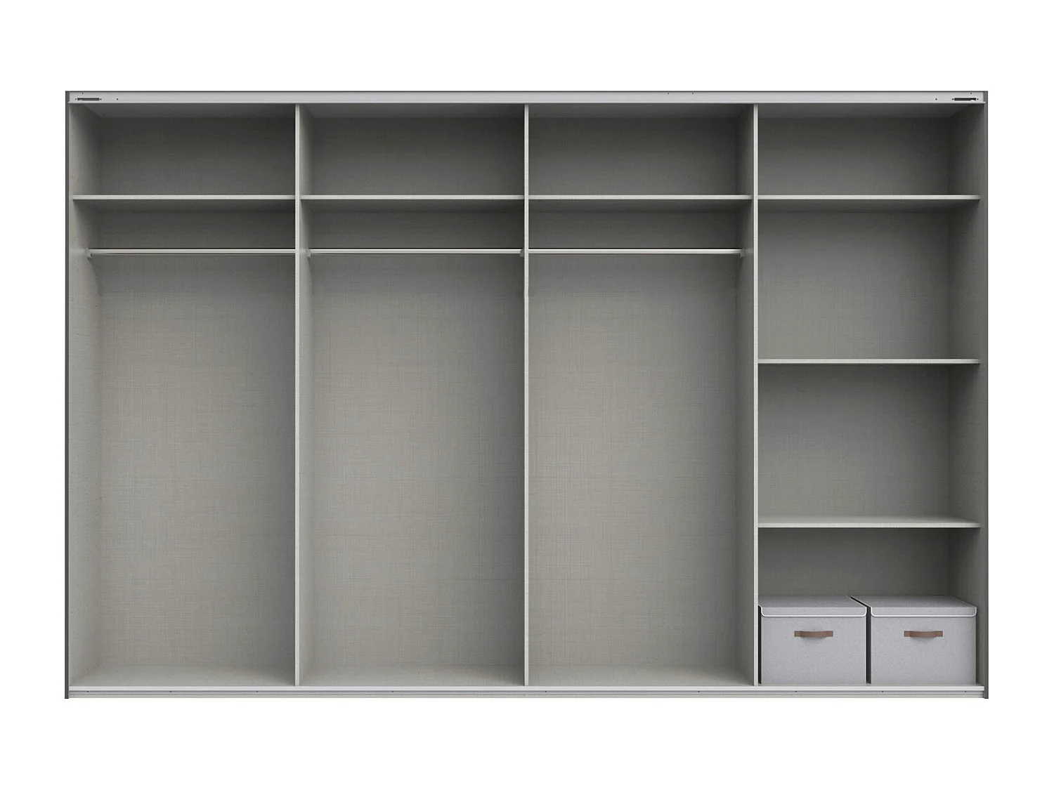 SCHWEBETÜRENSCHRANK Norderstedt Graphit / Glasgrau 360 / 64 / 236cm